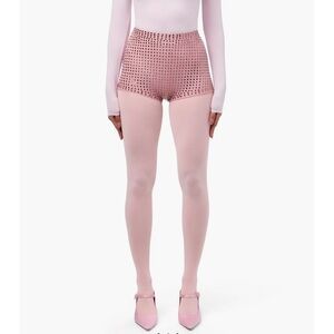 Naked Wardrobe Pink Crystal Studded Shorts sz Small Pink Ballerina